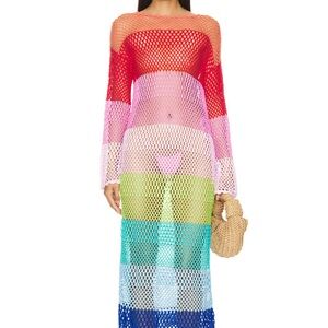 Colorful Mesh Maxi Dress